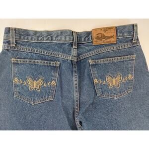 Y2k 90s Flare Floral Embroidered Vintage Hot & The Gang High Rise Jeans Women 13